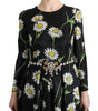 Dolce & Gabbana Multicolor Silk Sunflower Print Long Maxi Dress