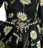 Dolce & Gabbana Multicolor Silk Sunflower Print Long Maxi Dress