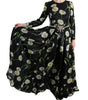 Dolce & Gabbana Multicolor Silk Sunflower Print Long Maxi Dress