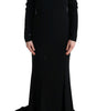 Dolce & Gabbana Black Stretch Long Gown Sheath Dress