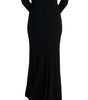 Dolce & Gabbana Black Stretch Long Gown Sheath Dress