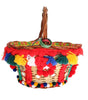 Dolce & Gabbana Multicolor AGNESE Straw Crystal  Pom Pom Bag