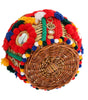 Dolce & Gabbana Multicolor AGNESE Straw Crystal  Pom Pom Bag