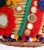 Dolce & Gabbana Multicolor AGNESE Straw Crystal  Pom Pom Bag
