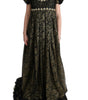 Dolce & Gabbana Black Yellow Crystal Lace Shift Dress