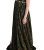 Dolce & Gabbana Black Yellow Crystal Lace Shift Dress