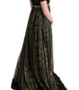 Dolce & Gabbana Black Yellow Crystal Lace Shift Dress