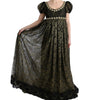 Dolce & Gabbana Black Yellow Crystal Lace Shift Dress