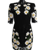 Dolce & Gabbana Black Floral Lace Chamomile Sicily Dress