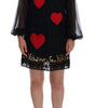 Dolce & Gabbana Black San Valentino Sequined Shift Dress