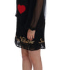 Dolce & Gabbana Black San Valentino Sequined Shift Dress