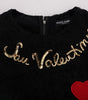 Dolce & Gabbana Black San Valentino Sequined Shift Dress