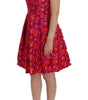 Dolce & Gabbana Pink Patterned A-line Above Knees Dress