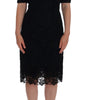 Dolce & Gabbana Black Floral Ricamo Sheath Dress