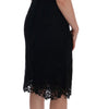 Dolce & Gabbana Black Floral Ricamo Sheath Dress
