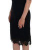 Dolce & Gabbana Black Floral Ricamo Sheath Dress