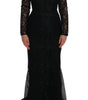 Dolce & Gabbana Black Floral Sheath Dress