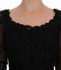 Dolce & Gabbana Black Floral Sheath Dress