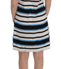 Dolce & Gabbana Blue White Striped Silk Stretch Shift Dress