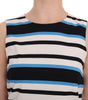 Dolce & Gabbana Blue White Striped Silk Stretch Shift Dress