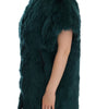 Dolce & Gabbana Green Alpaca Fur Vest Sleeveless Jacket