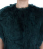 Dolce & Gabbana Green Alpaca Fur Vest Sleeveless Jacket