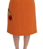Dolce & Gabbana Embellished Wool Skirt in Vivid Orange