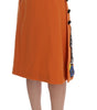 Dolce & Gabbana Embellished Wool Skirt in Vivid Orange