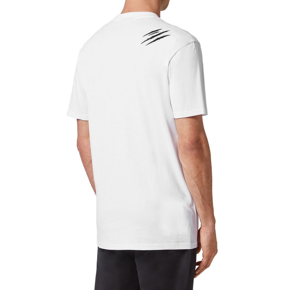 T-shirt homme en coton blanc Plein Sport