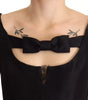 Dsquared² Black Embellish Sleeveless Ribbon Floor Length Dress