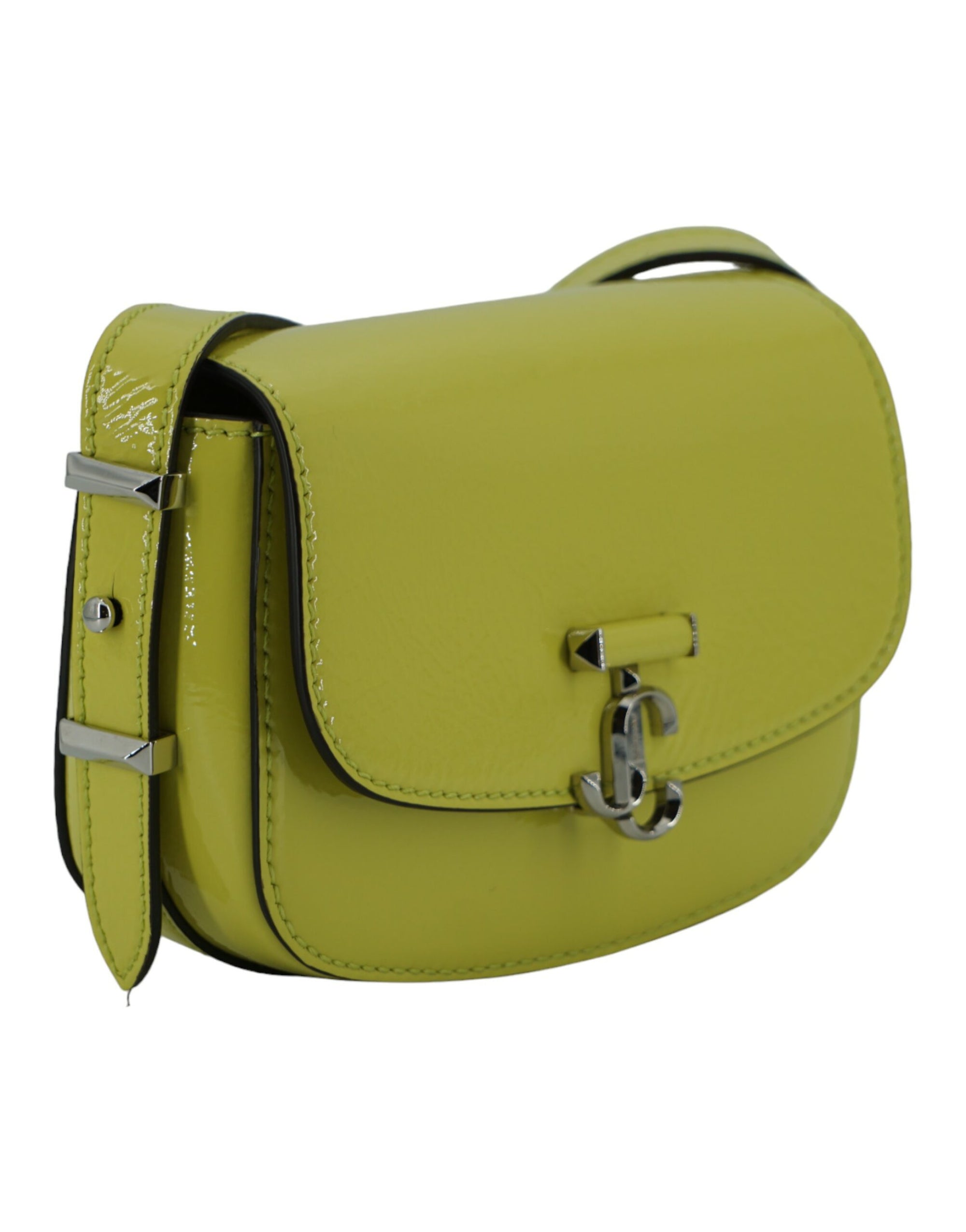 Petit sac à bandoulière Jimmy Choo en cuir jaune citron