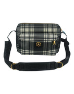 Sac bandoulière élégant en cuir gris Versace