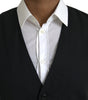 Dolce & Gabbana Black Wool Formal Dress Waistcoat Vest