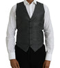 Dolce & Gabbana Gray Wool Formal Dress Waistcoat Vest