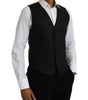 Dolce & Gabbana Black Brown Silk Waistcoat Dress Formal Vest