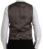 Dolce & Gabbana Black Brown Silk Waistcoat Dress Formal Vest