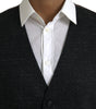 Dolce & Gabbana Black Brown Silk Waistcoat Dress Formal Vest