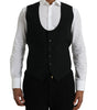 Dolce & Gabbana Black Wool Waistcoat Dress Formal Vest