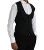 Dolce & Gabbana Black Wool Waistcoat Dress Formal Vest