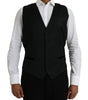Dolce & Gabbana Black Silk Waistcoat Dress Formal Vest