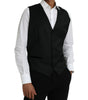 Dolce & Gabbana Black Silk Waistcoat Dress Formal Vest