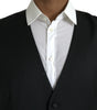 Dolce & Gabbana Black Silk Waistcoat Dress Formal Vest
