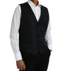 Dolce & Gabbana Black Wool Waistcoat Dress Formal Vest