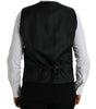 Dolce & Gabbana Black Wool Waistcoat Dress Formal Vest