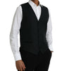 Dolce & Gabbana Black Wool Waistcoat Dress Formal Vest