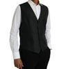 Dolce & Gabbana Black Wool Waistcoat Dress Formal Vest