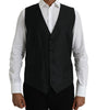 Dolce & Gabbana Black Wool Waistcoat Dress Formal Vest