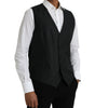 Dolce & Gabbana Black Wool Waistcoat Dress Formal Vest