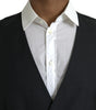 Dolce & Gabbana Black Wool Waistcoat Dress Formal Vest