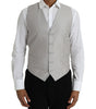Dolce & Gabbana Light Gray Wool Formal Dress Waistcoat Vest